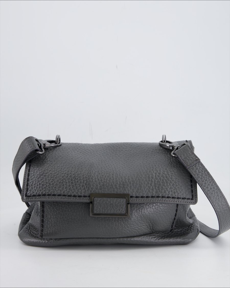 Visona Crossbody Bag Leather Anthracite
