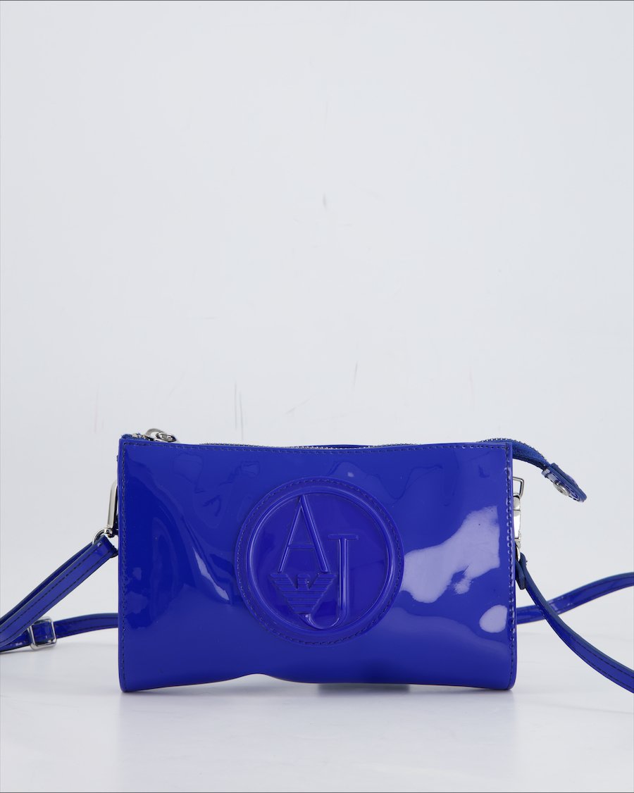 Armani Jeans Crossbody Bag Leather Blue