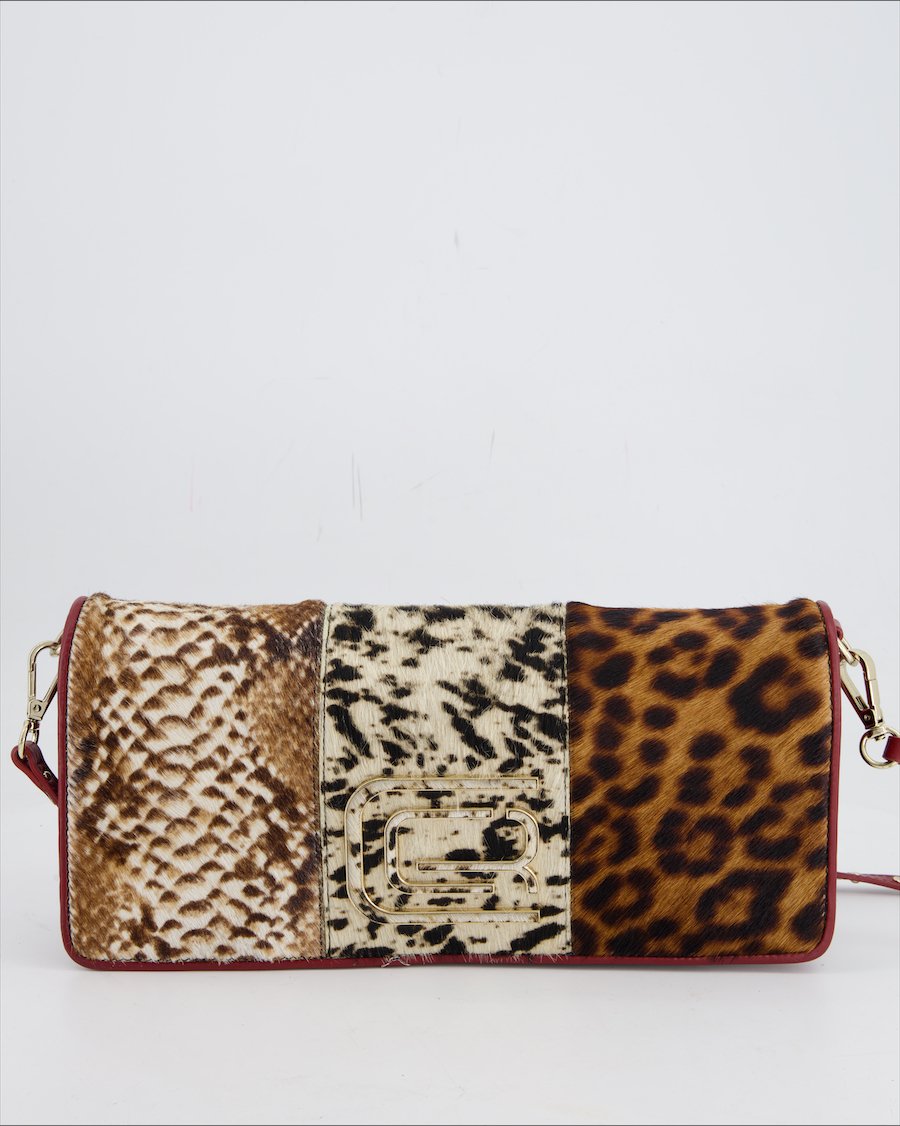 Roberto Cavalli Crossbody Bag Leather Burgundy