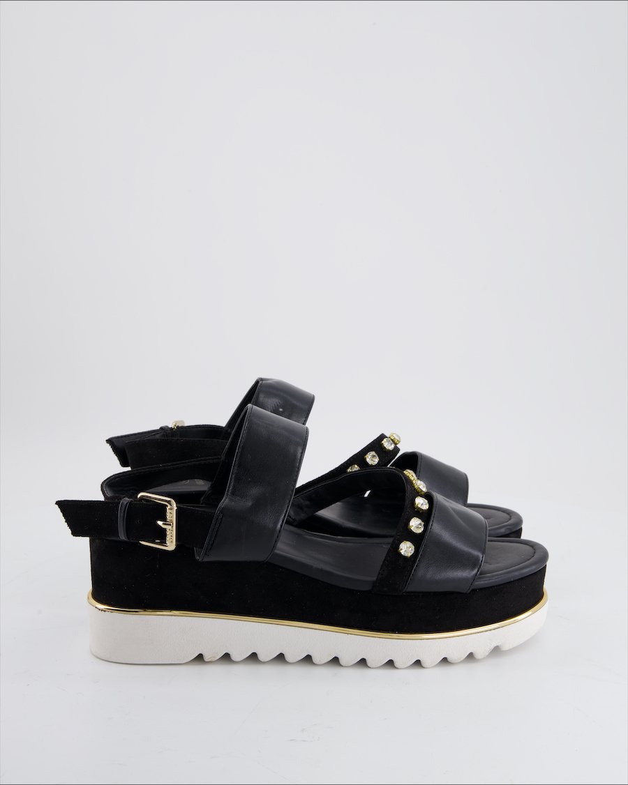 Guess Sandals Leather Black Eu 39