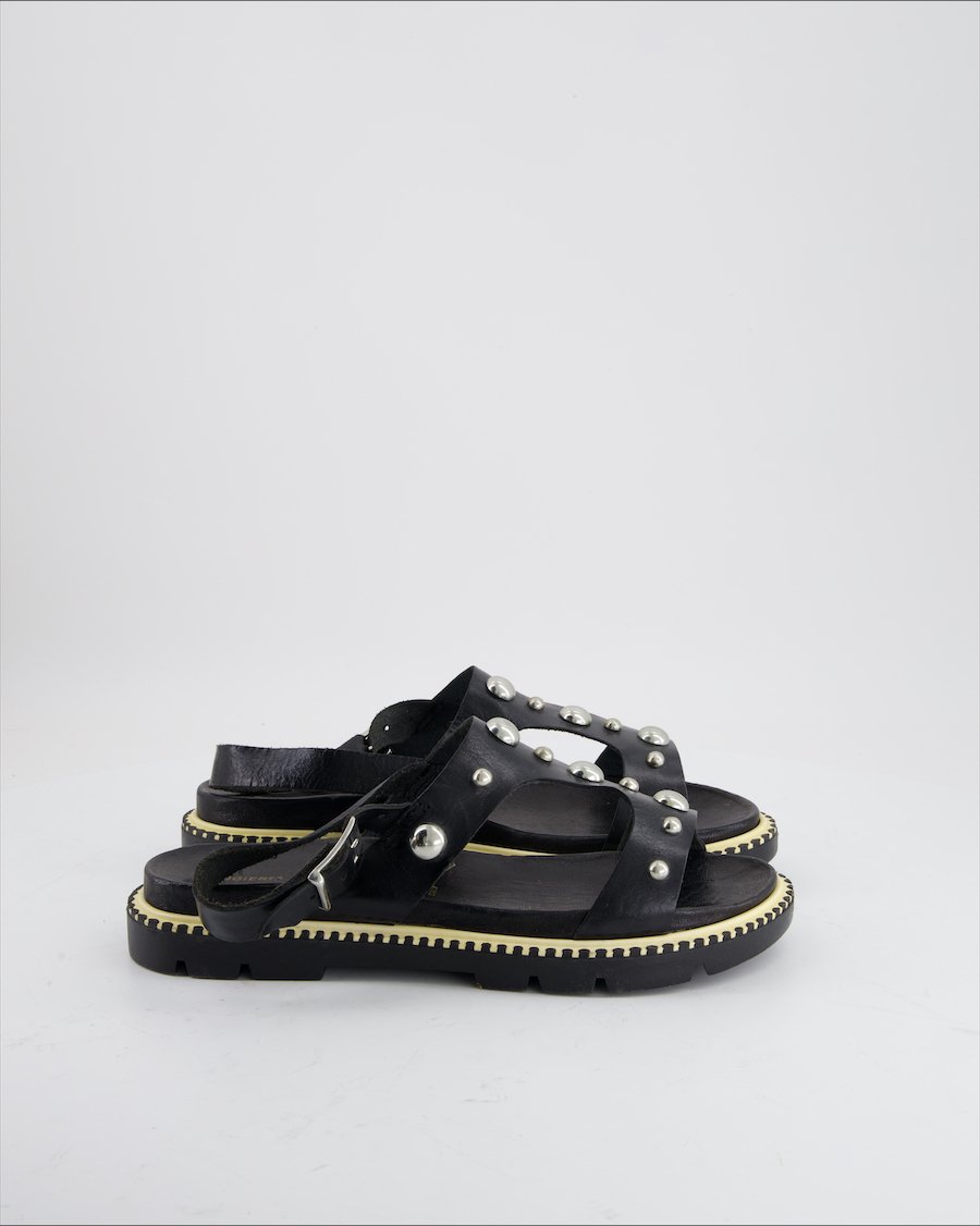 Cuoieria Italiana Sandals Leather Black Eu 39