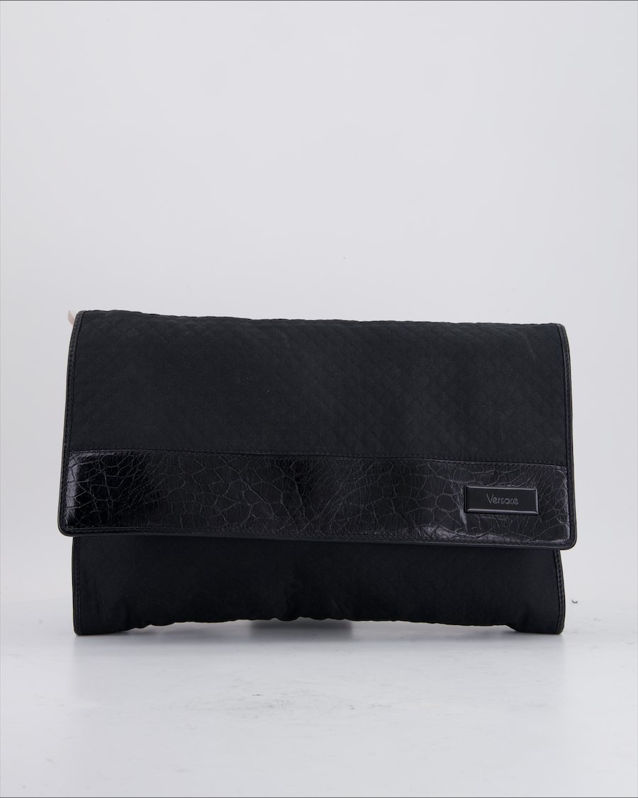 Gianni Versace Clutch Bag Cloth Black