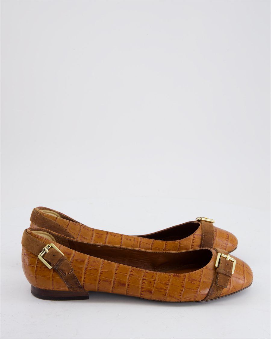 Lauren Ralph Lauren Ballet Flats Leather Camel Eu 42.5
