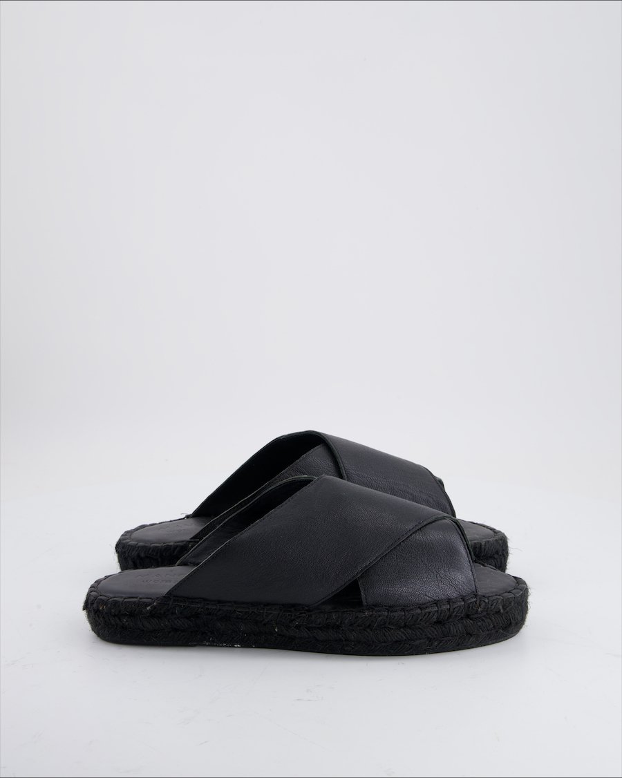 Manor Sandals Leather Black Eu 39