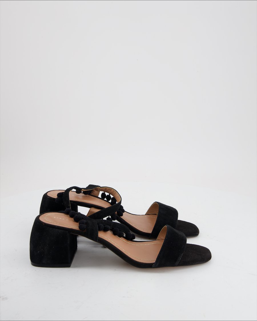 Zara Heels Suede Black Eu 41
