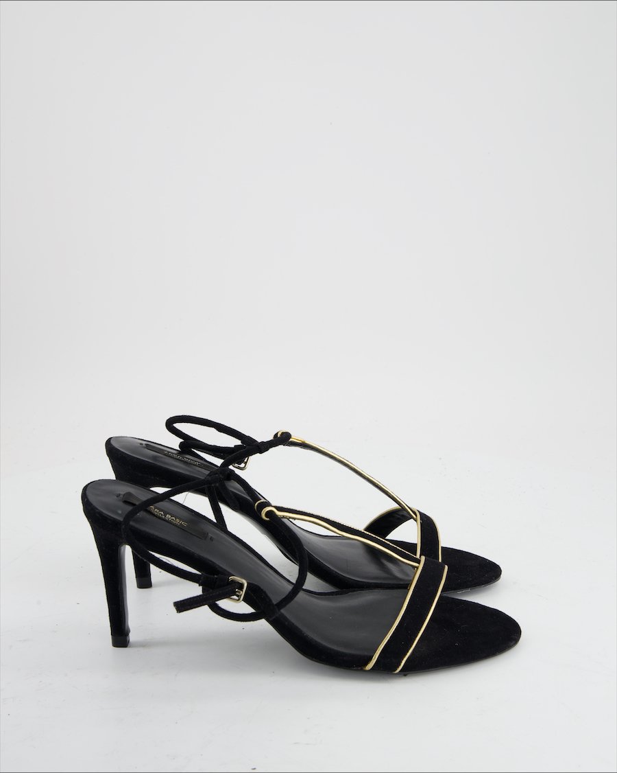 Zara Heels Suede Black Eu 41