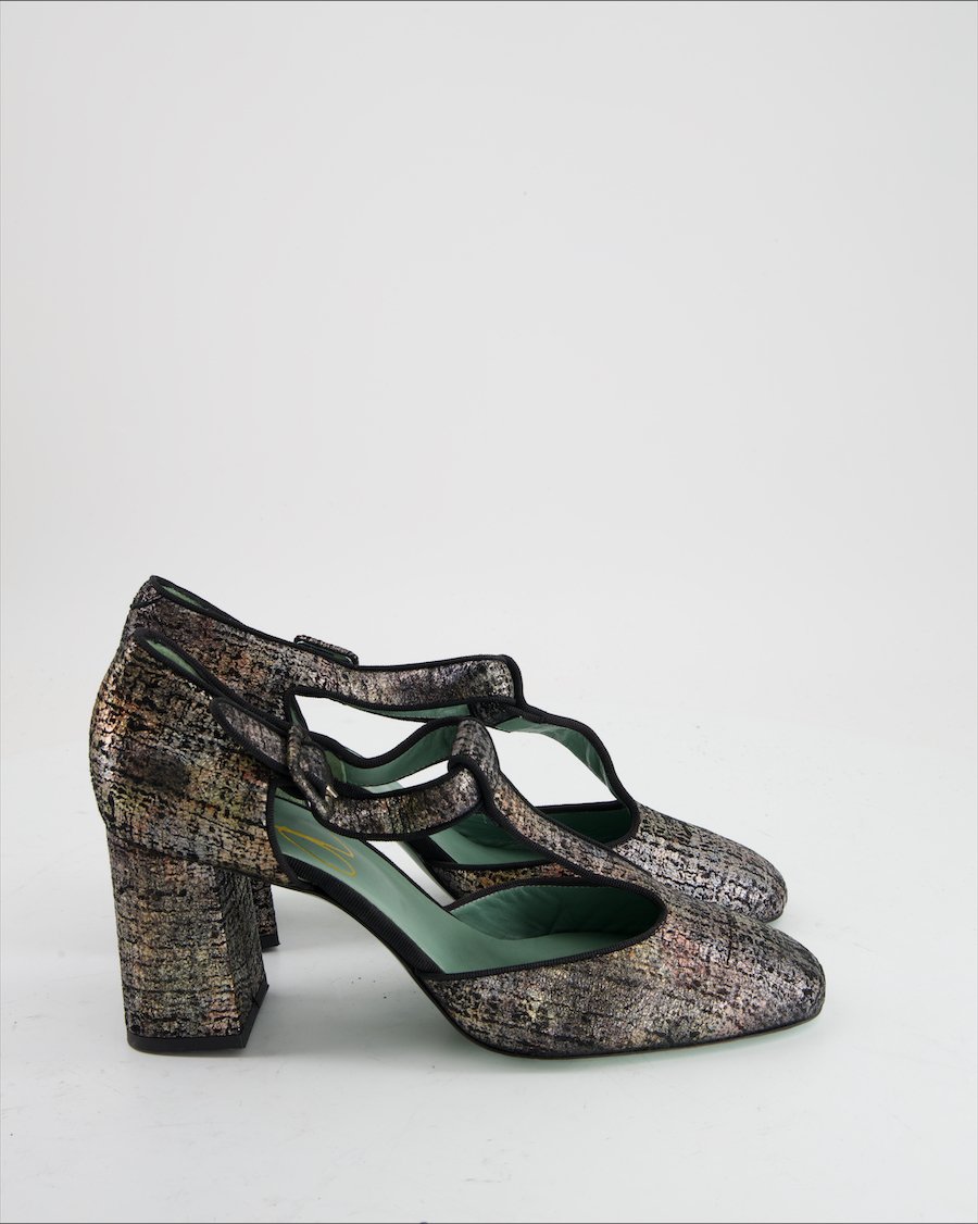 Paola D'arcano Heels Leather Silver Eu 41