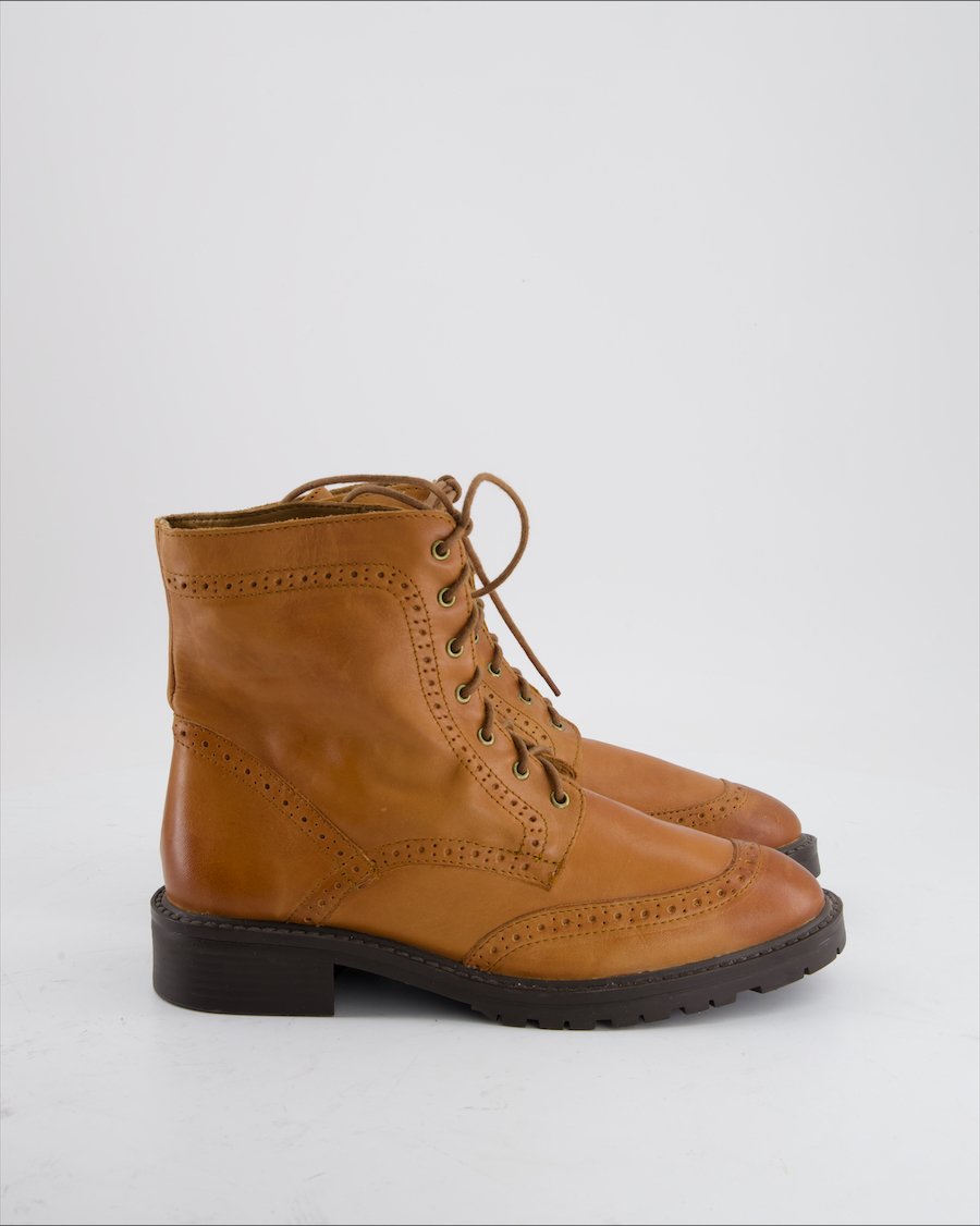 Zara Ankle Boots Leather Camel