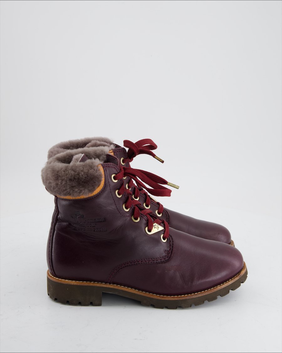 Panama Jack Ankle Boots Leather Burgundy Eu 36