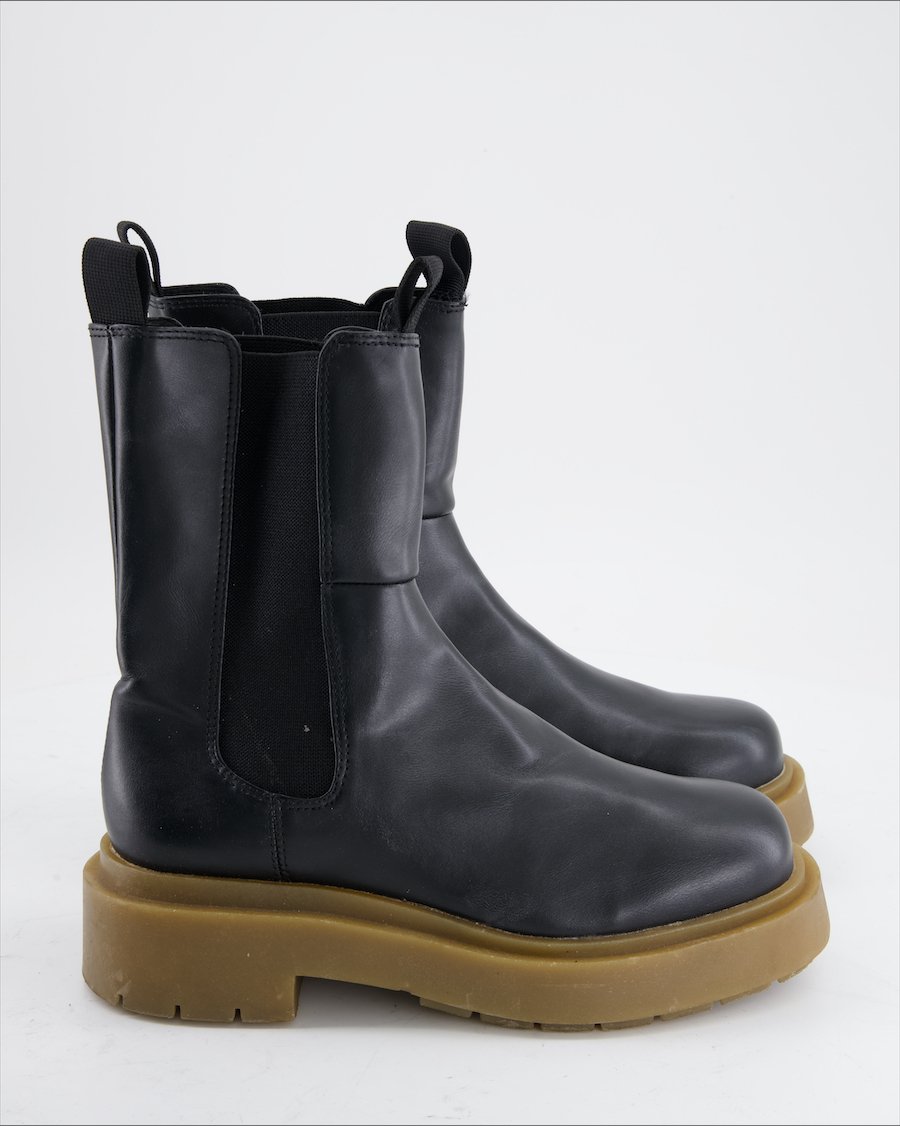 Zara Ankle Boots Leather Black Eu 38