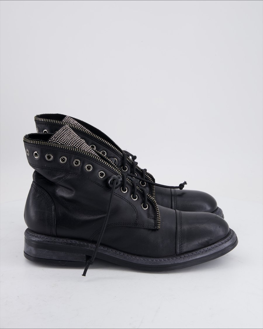 Unbranded Ankle Boots Leather Black Eu 40