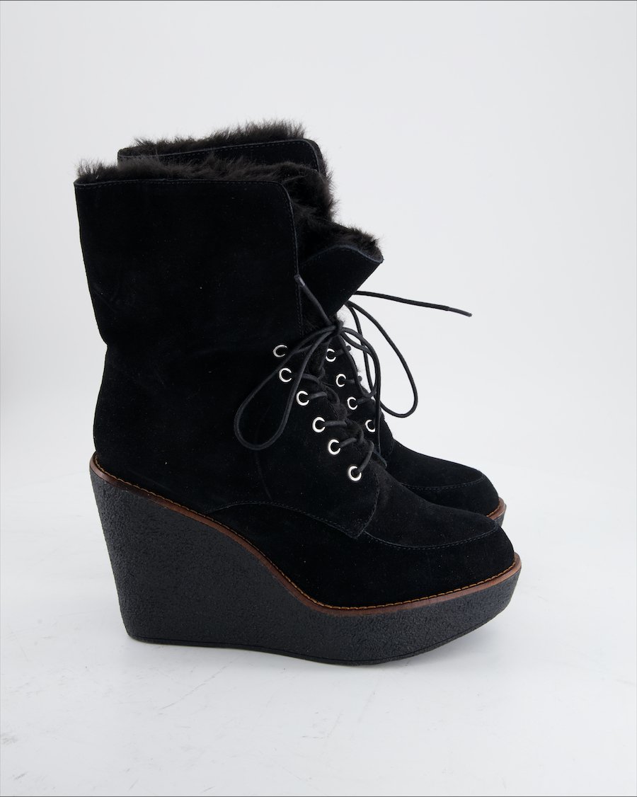 Unbranded Ankle Boots Suede Black Eu 40