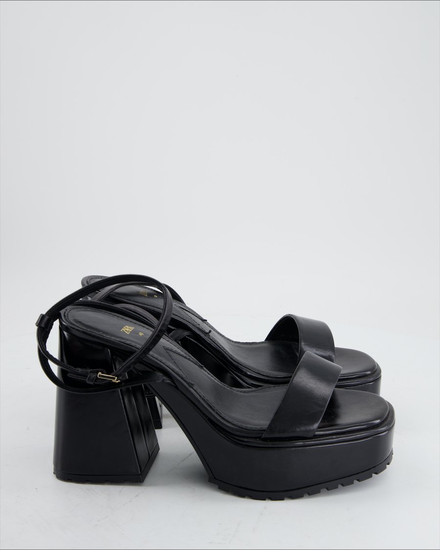 Zara Heels Leather Black Eu 40