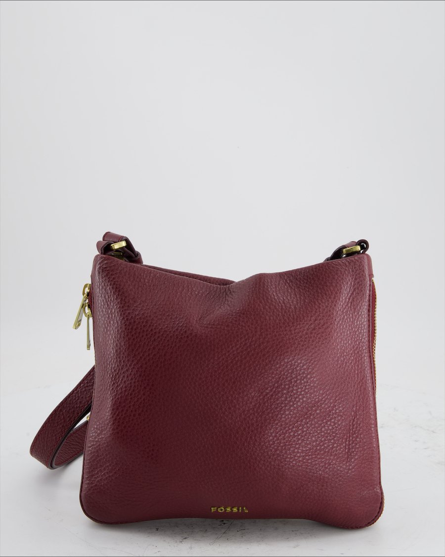 Fossil Crossbody Leather Burgundy