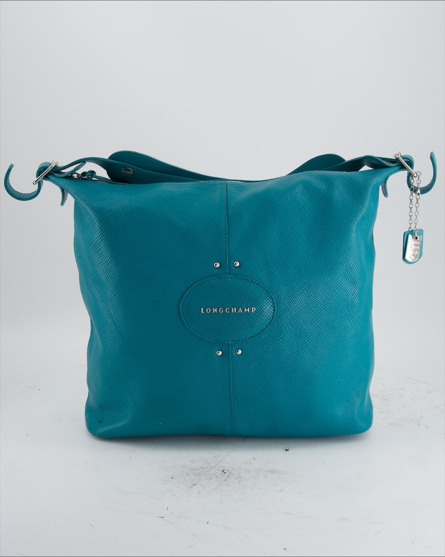 Longchamp Shoulder Bag Leather Turquoise