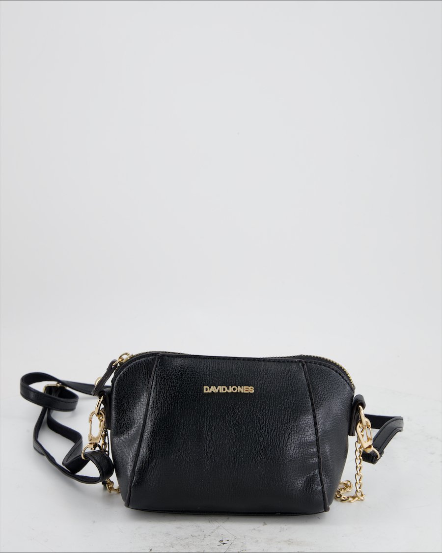 David Jones Crossbody Bag Leather Black