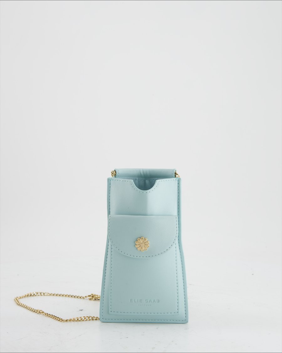 Elie Saab Crossbody Bag Leather Turquoise