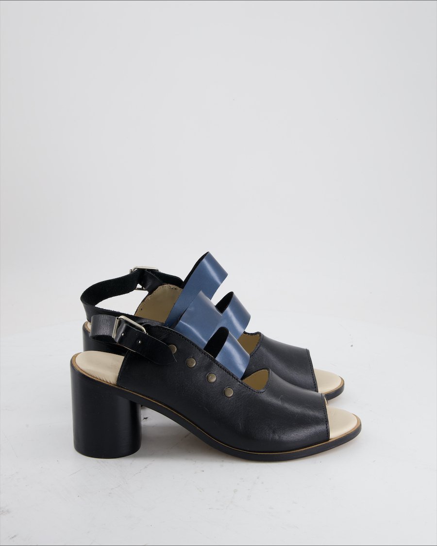 Deux Souliers Heels Leather Blue Eu 40
