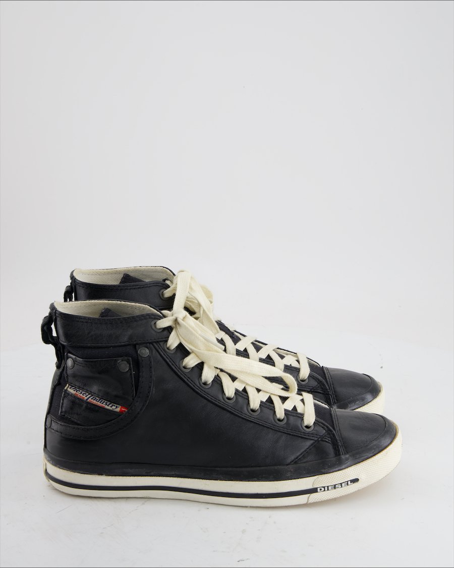Diesel Trainers Leather Black Eu 40