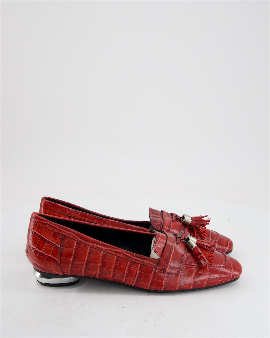 MAX Flats Leather Red Eu 40