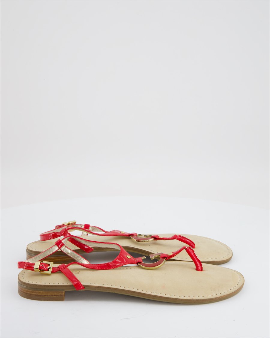 Guess Sandals Leather Red Eu 40