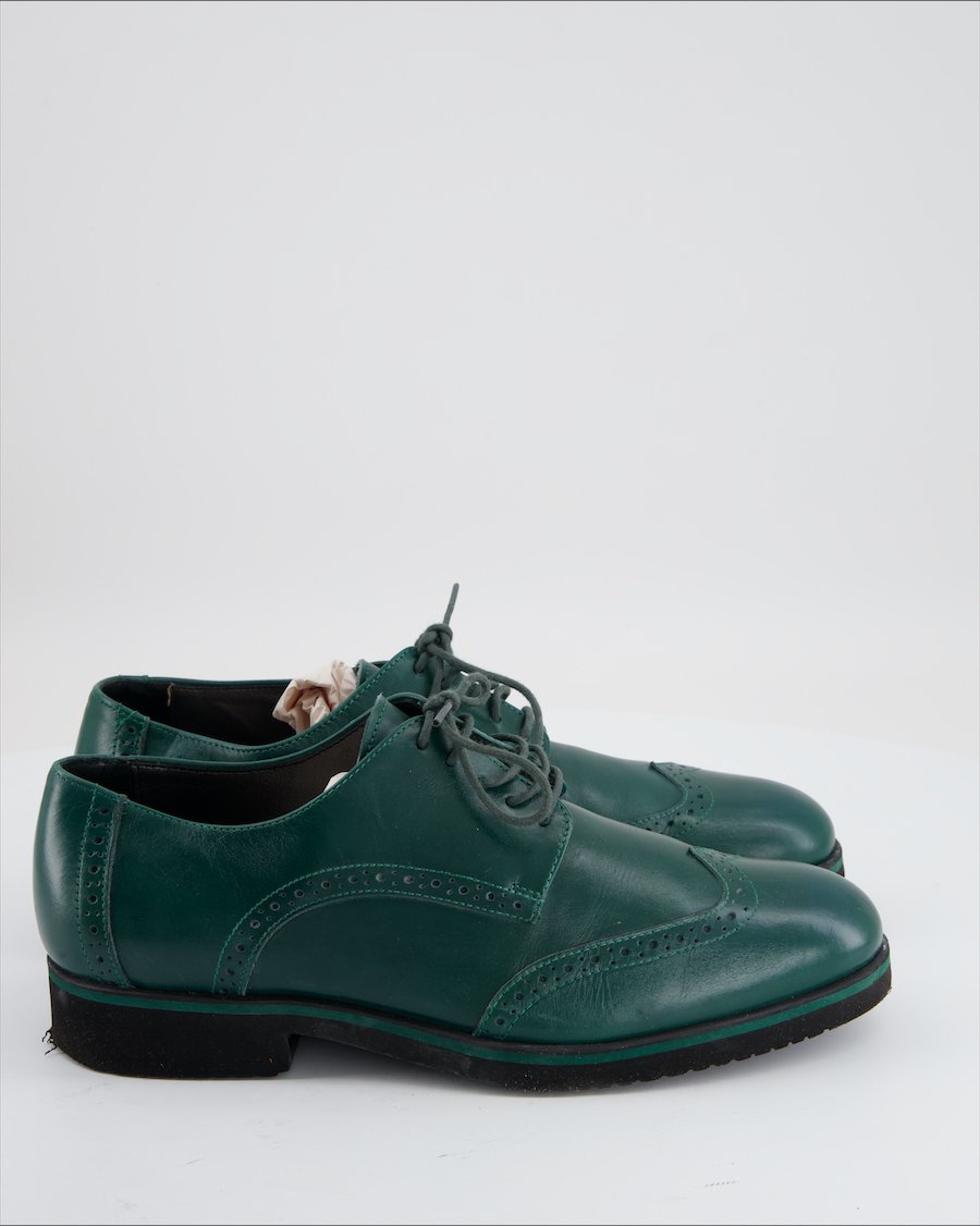 Navyboot Flats Leather Green Eu 40