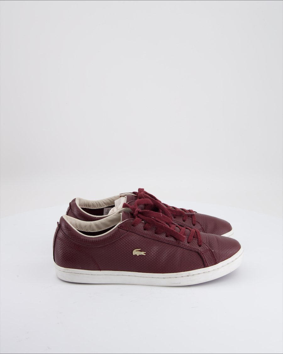 Lacoste Trainers Leather Burgundy EU 40