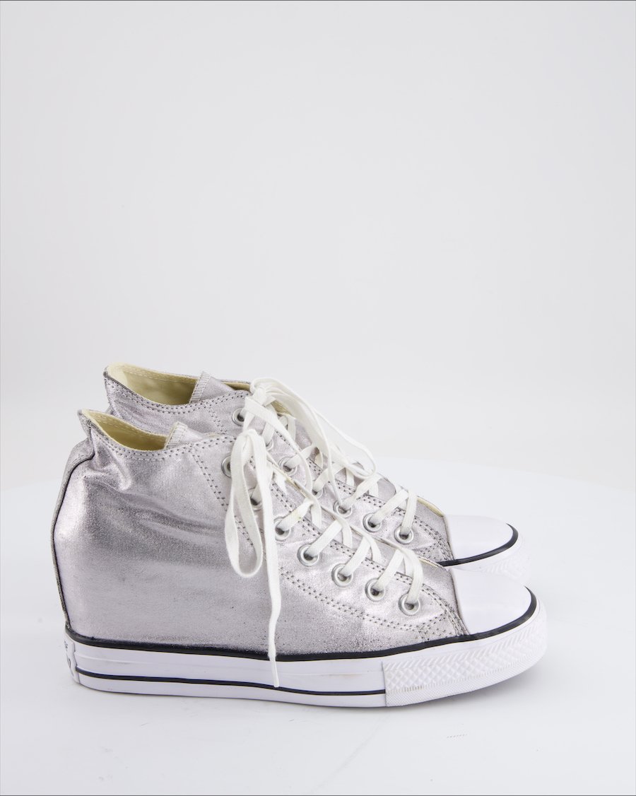 Converse Trainers Leather Silver EU 40