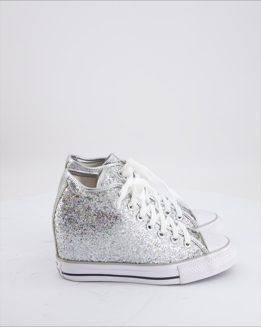 Converse Trainers Leather Silver Eu 38