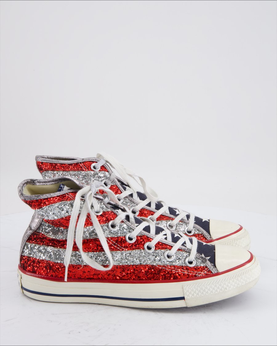 Converse Trainers Leather Silver Eu 37