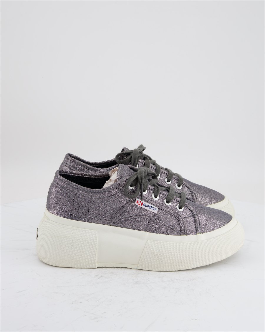Superga Trainers Cloth Silver Eu 37