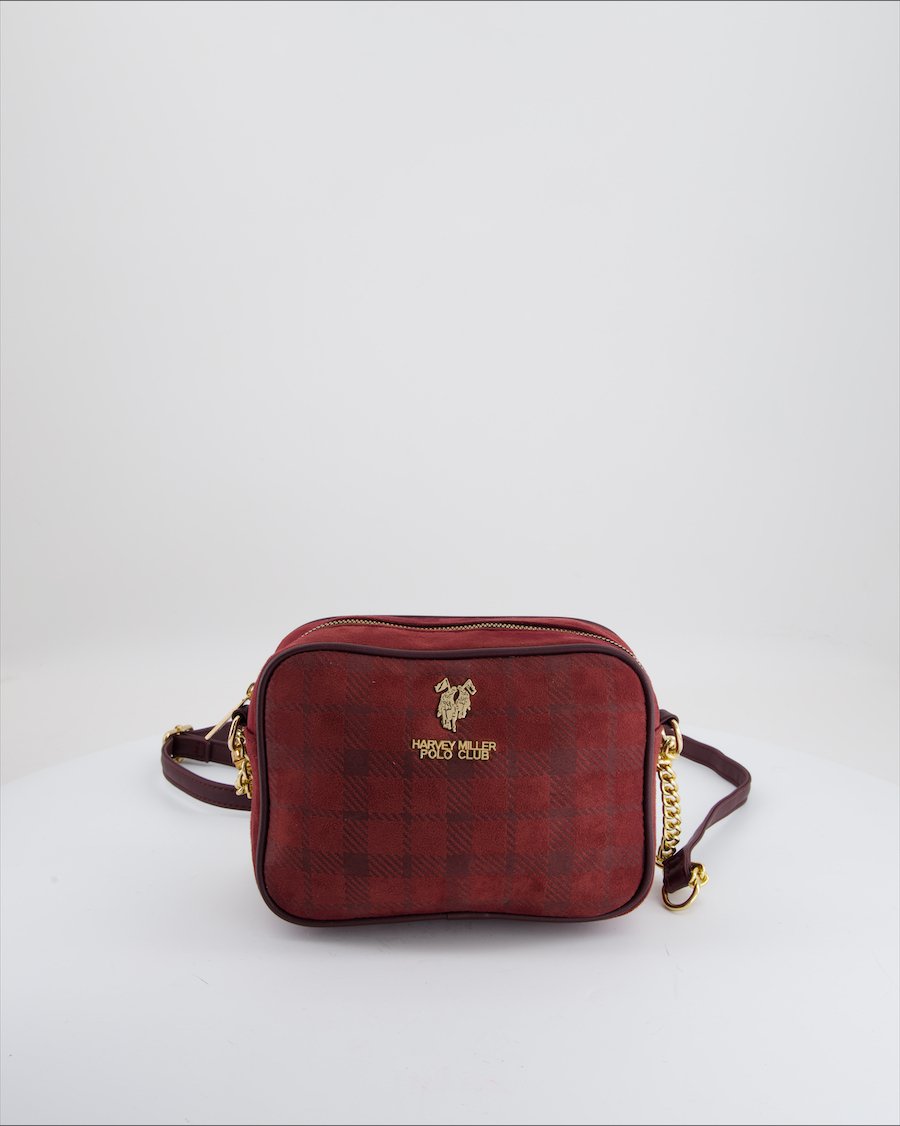 Harvey Miller Crossbody Bag Suede Burgundy