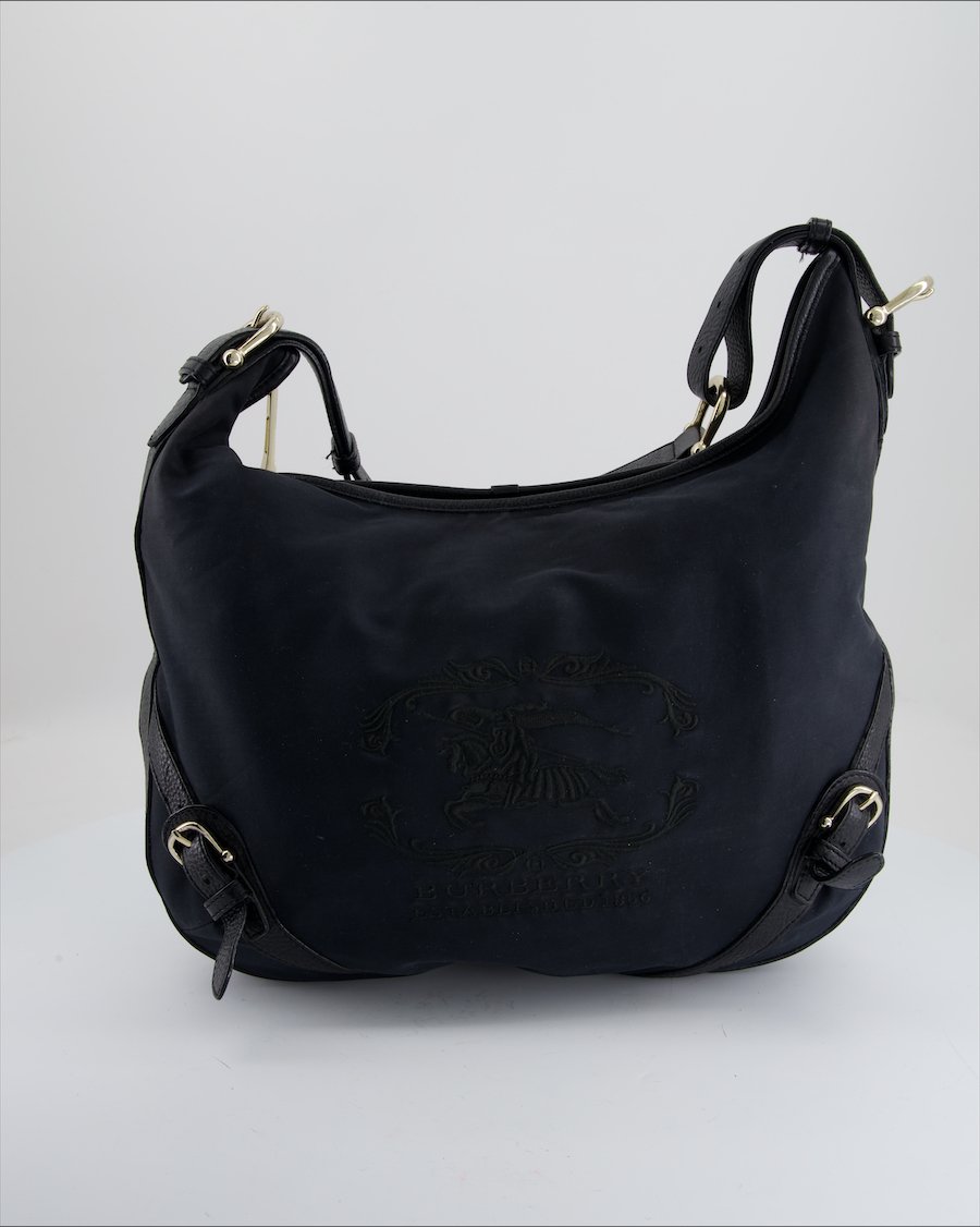 Burberry Shoulder Bag Cloth Black