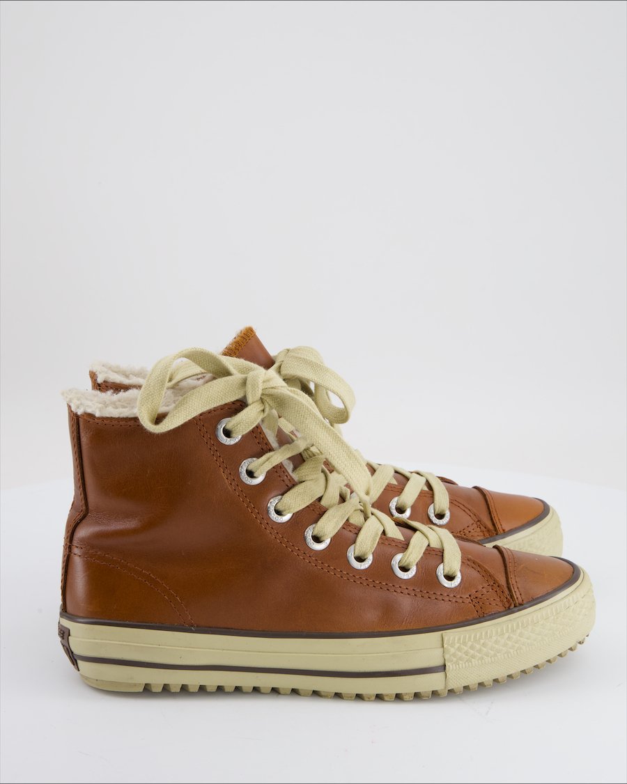 Converse Trainers Leather Brown EU 38