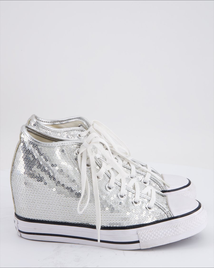 Converse Trainers Cloth Silver Eu 39