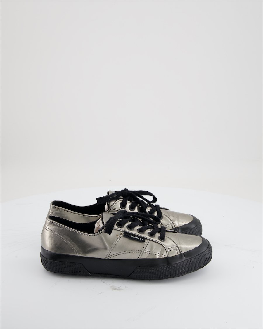 Superga Trainers Leather Silver Eu 36
