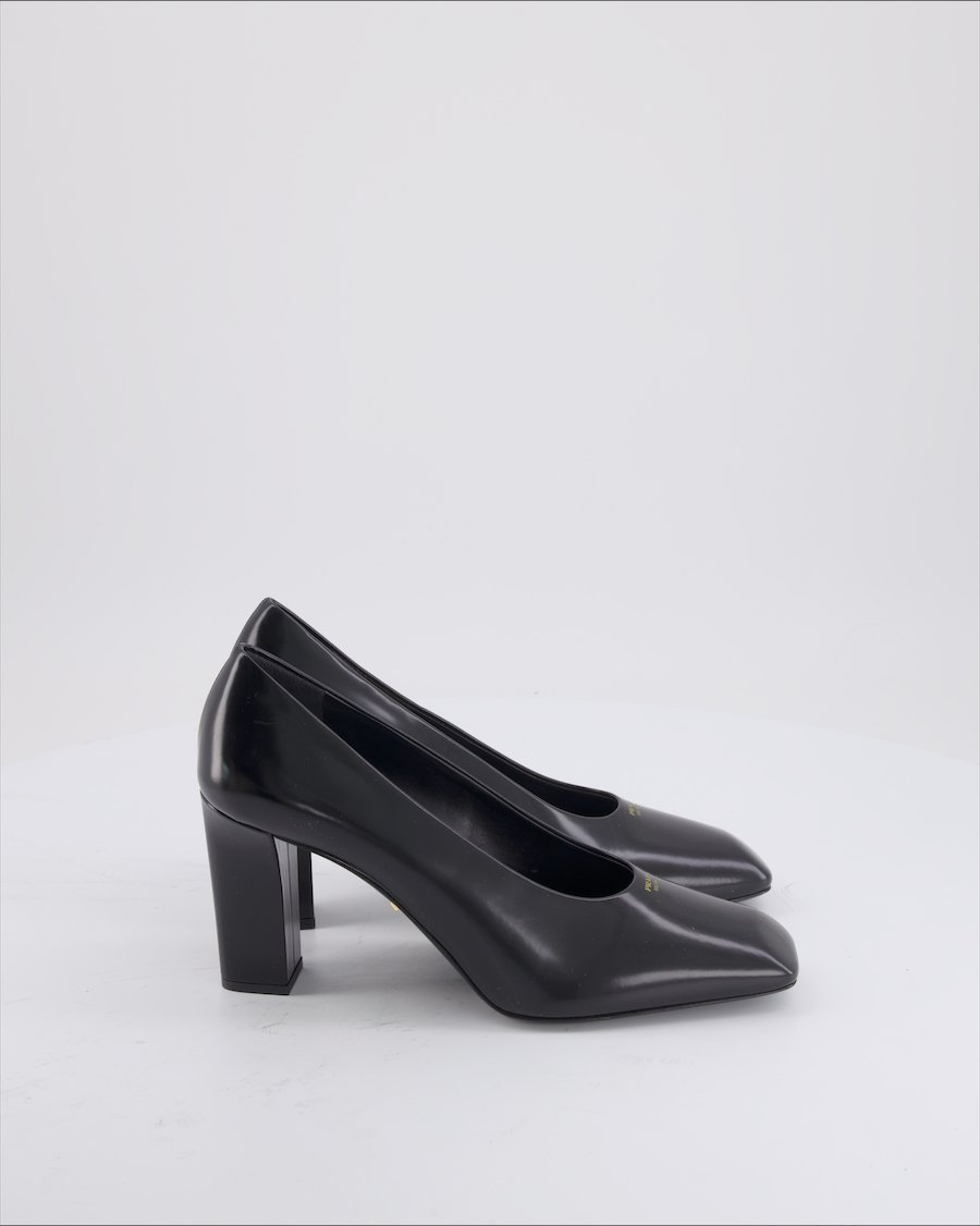 Prada Heels Leather Black Eu 37.5