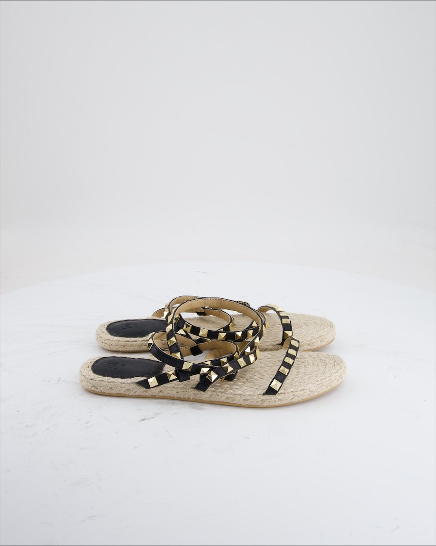 H&M Sandals Leather Black Eu 39