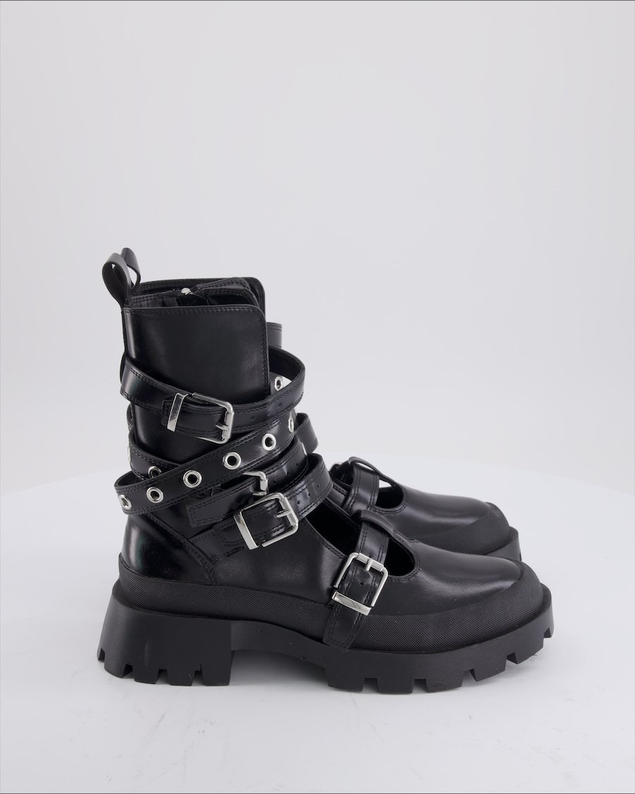 Zara Ankle Boots Polyurethane Black Eu 36