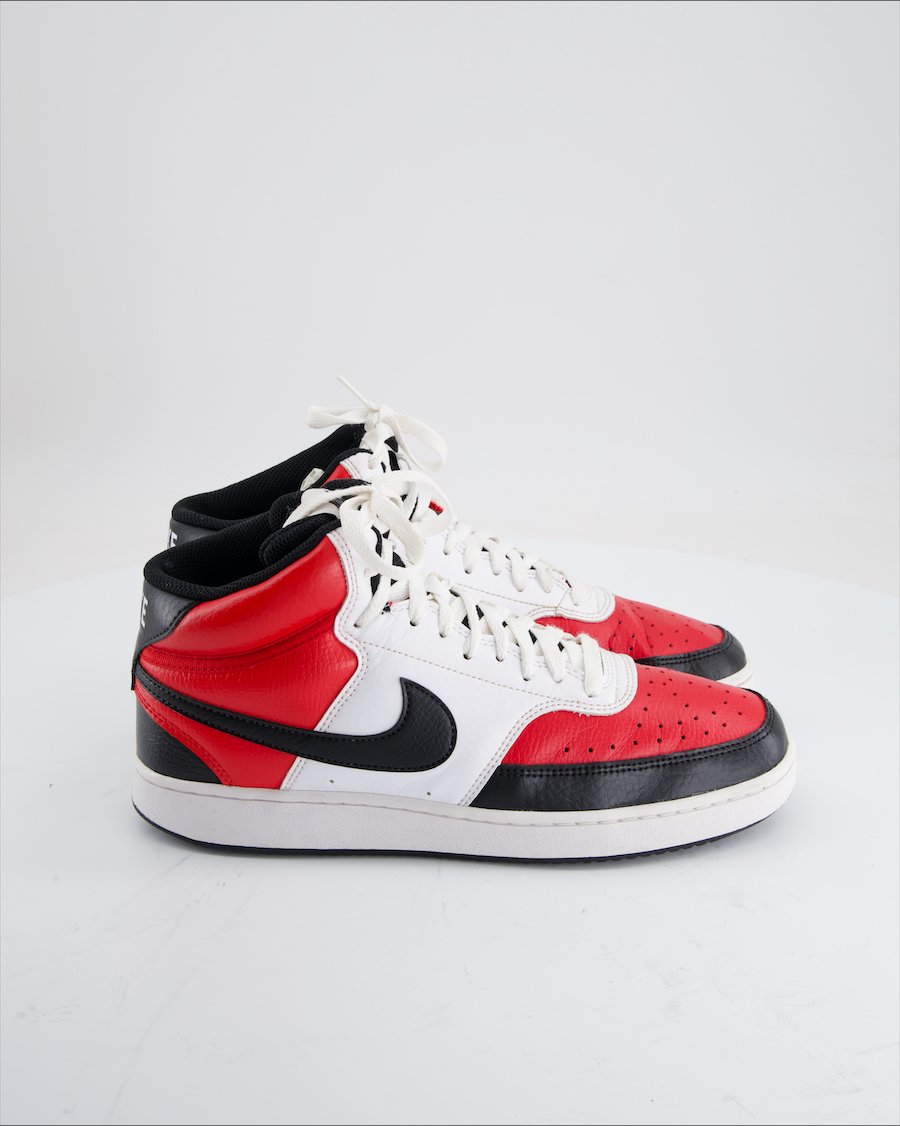 Nike Court Vision Mid Trainers Leather Red Eu 42.5