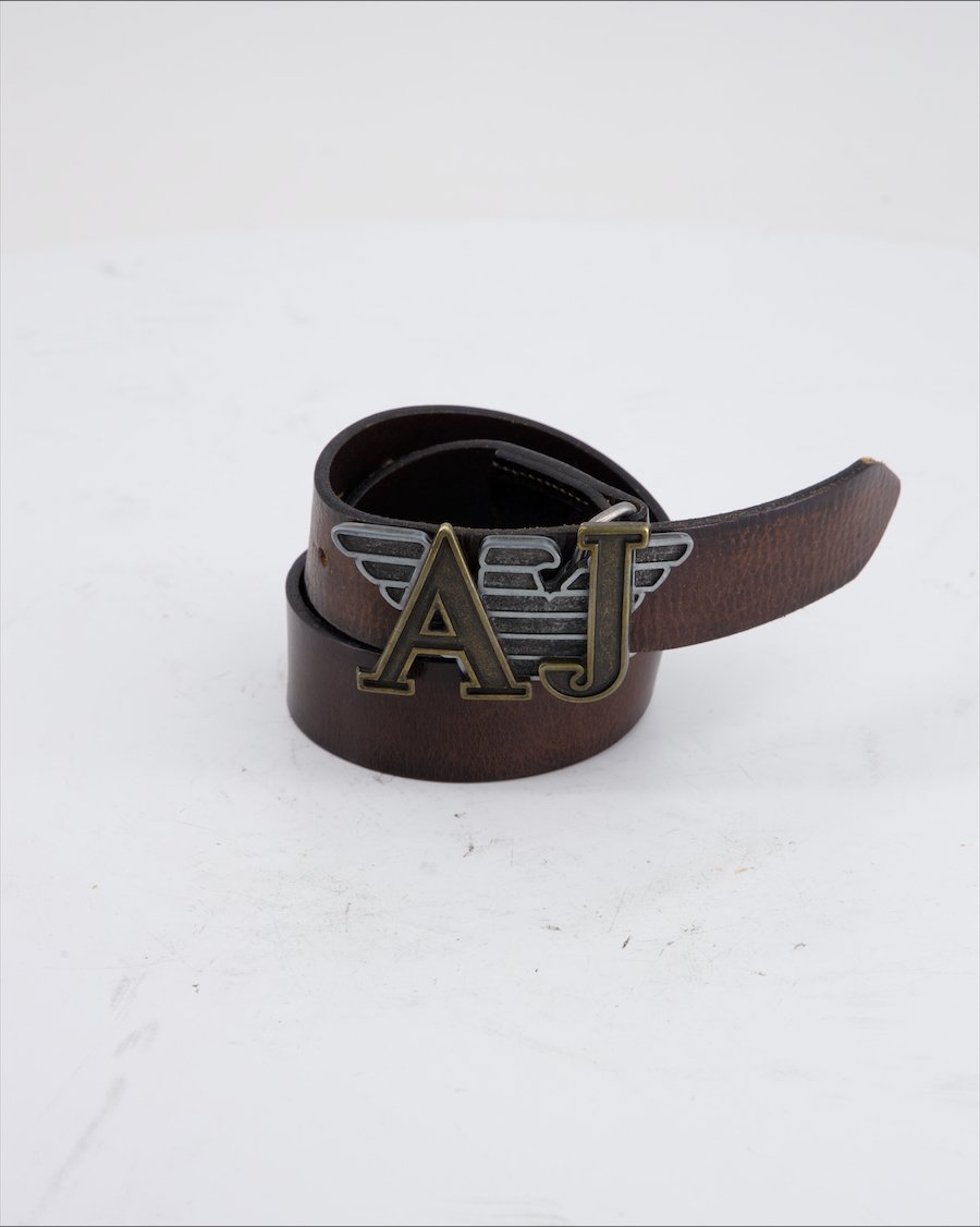 Armani Jeans Belt Leather Brown