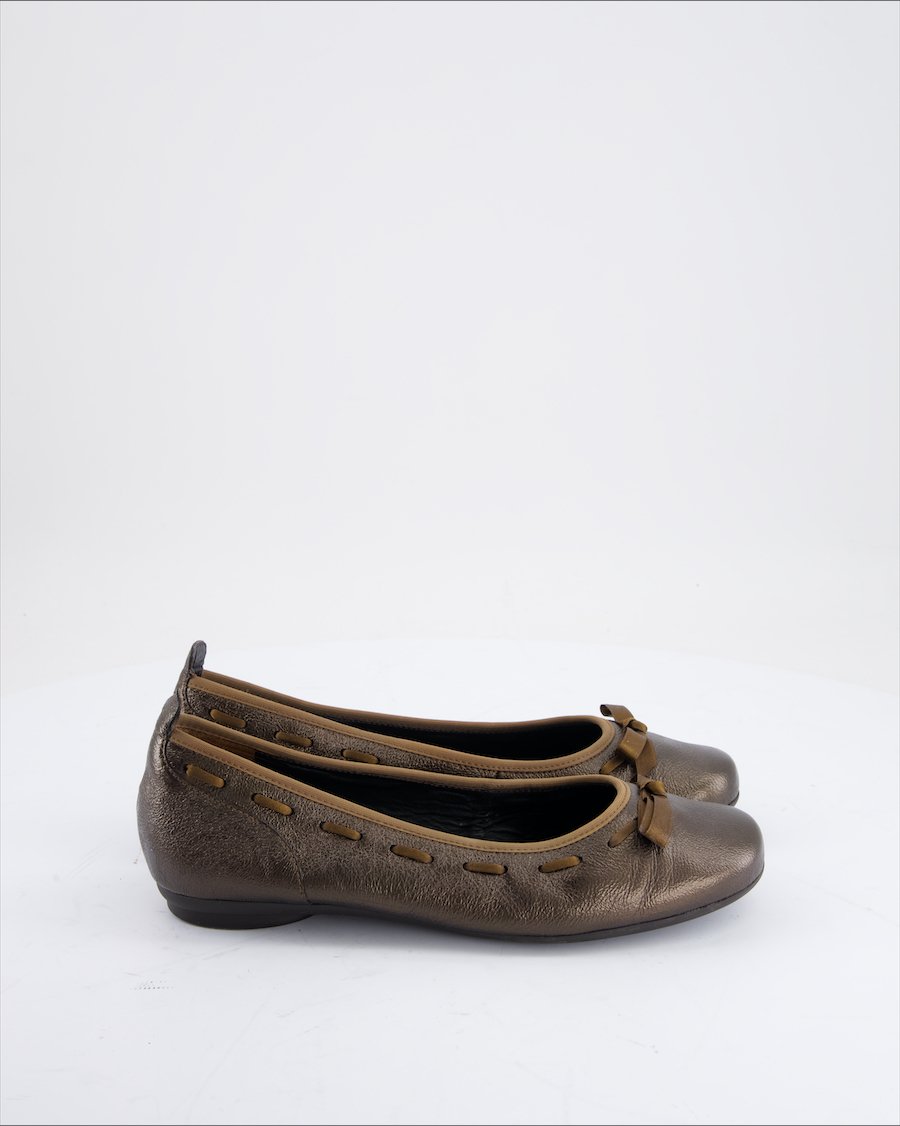 Paul Green Ballet Flats Leather Bronze Eu 38