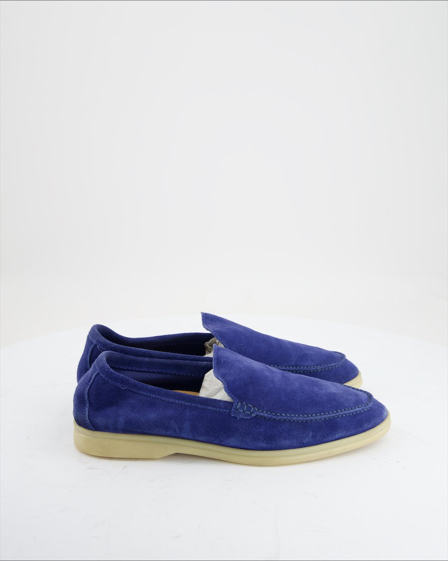 Loro Piana Flats Suede Blue Eu 43