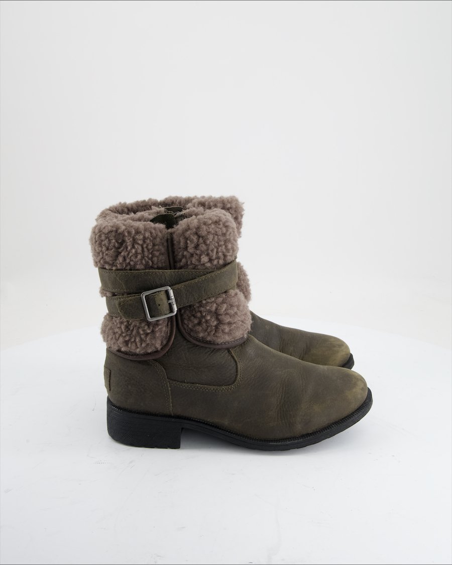 UGG Ankle Boots Leather Khaki Eu 39