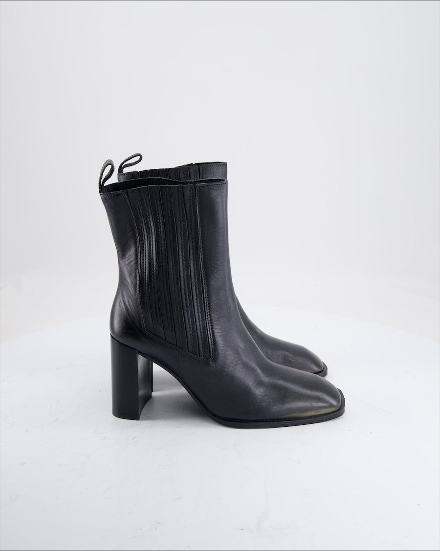 Zara Ankle Boots Leather Black Eu 39