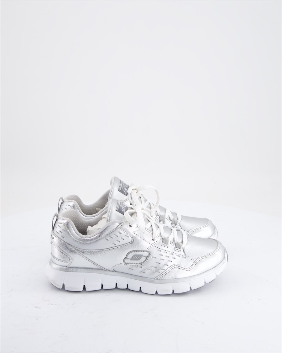 Skechers Trainers Leather Silver Eu 36