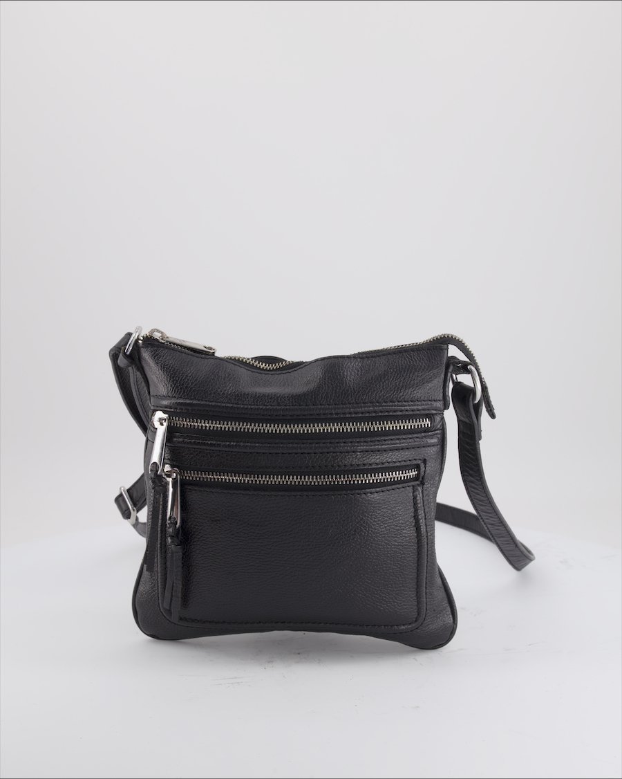 Woman Crossbody Bag Leather Black