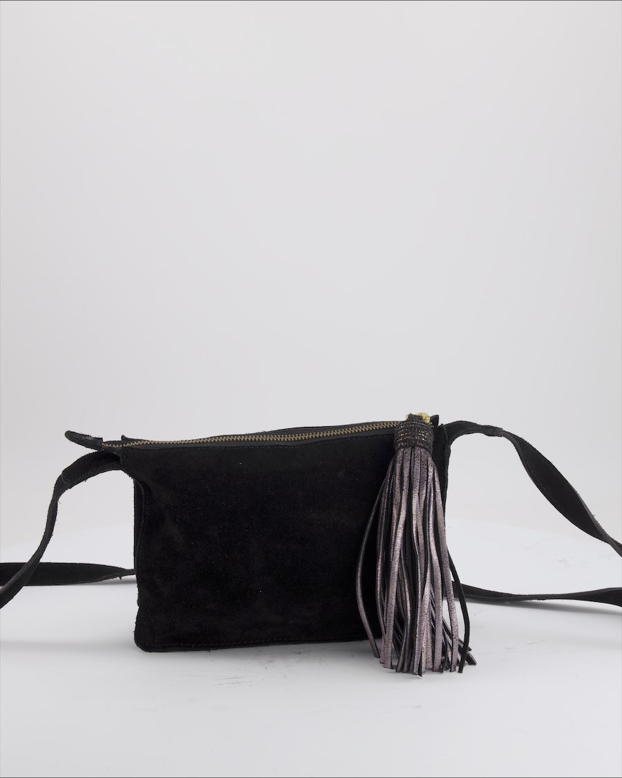 R Studio Crossbody Bag Suede Black