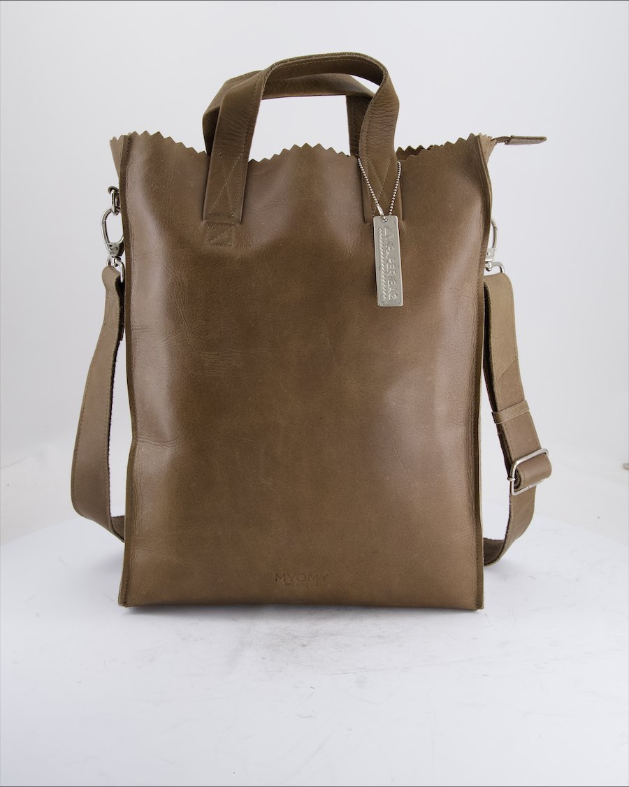My Paper Bag Handbag Leather Khaki