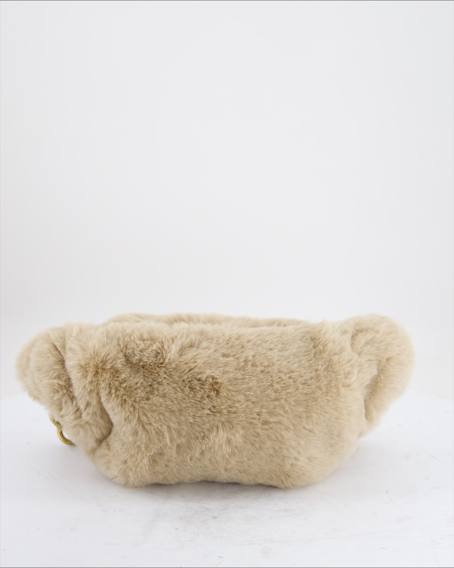 Zara Shoulder bag Faux fur Beige